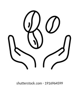 Coffee beans icon. Coffee symbol vector sign isolated on white background illustration for graphic and web design.
