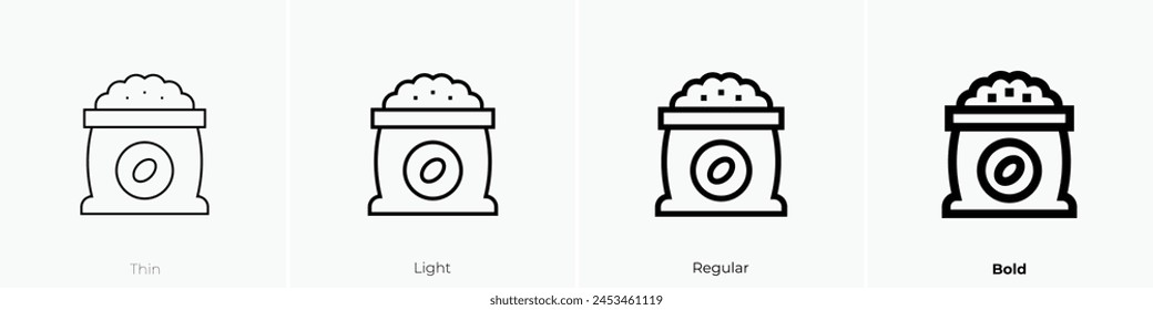 coffee beans icon. Thin, Light Regular And Bold style design isolated on white background