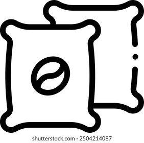 coffee beans icon. Thin Linear Style Design Isolated On White Background