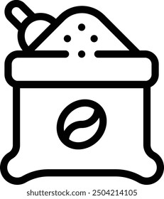 coffee beans icon. Thin Linear Style Design Isolated On White Background
