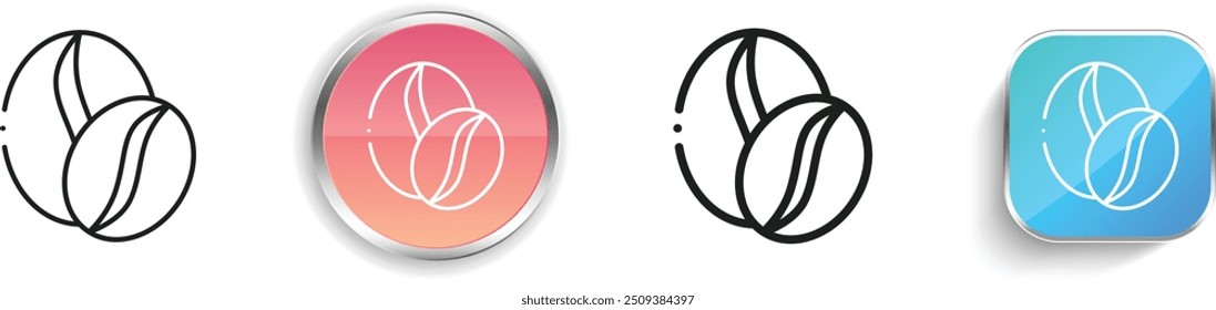 coffee beans icon. Thin Linear, Regular and Button Style Design Isolated On White Background