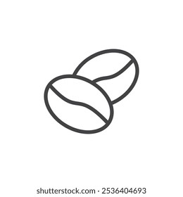 Coffee beans icon Thin outline art symbol