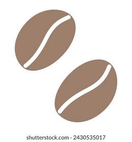 Coffee beans icon in trendy soft brown. Isolated design elements for logo, sticker, pointer or cards