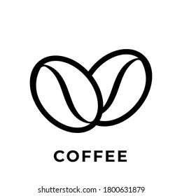 Coffee beans icon vector design illustration. Coffee icon vector isolated on white background. Simple Coffee beans design for Logo, web icon, sign and symbol vector illustration template.