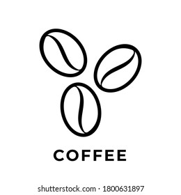 Coffee beans icon vector design illustration. Coffee icon vector isolated on white background. Simple Coffee beans design for Logo, web icon, sign and symbol vector illustration template.
