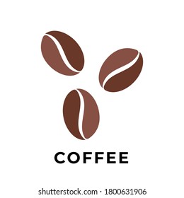 Coffee beans icon vector design illustration. Coffee icon vector isolated on white background. Simple Coffee beans design for Logo, web icon, sign and symbol vector illustration template.
