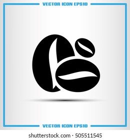 Coffee beans icon vector EPS 10, abstract sign flat design,  illustration modern isolated badge for website or app - stock info graphics