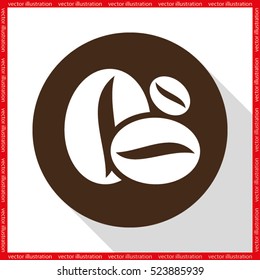 Coffee beans icon vector EPS 10, abstract sign flat design,  illustration modern isolated badge for website or app - stock info graphics