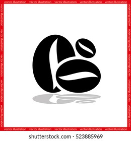Coffee beans icon vector EPS 10, abstract sign flat design,  illustration modern isolated badge for website or app - stock info graphics