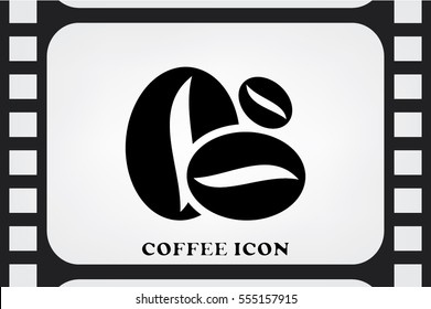 Coffee beans icon vector EPS 10, abstract sign flat design,  illustration modern isolated badge for website or app - stock info graphics