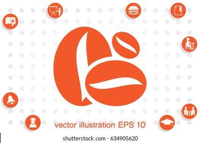 Coffee beans icon vector EPS 10, abstract sign flat design,  illustration modern isolated badge for website or app - stock info graphics