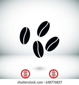 Coffee beans icon, Vector EPS 10 illustration style