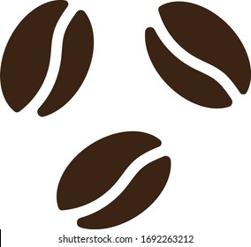 Coffee beans icon, Vector illustration design. Roasted Coffee beans isolated on white background. Coffee grains. Applicable for cafe advertising, package, menu design. Vector illustration.