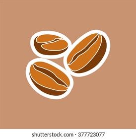 Coffee Beans Icon. Vector Illustration