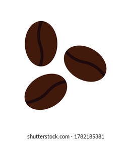 Coffee beans icon vector. roasted coffeee beans.