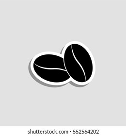 Coffee beans  icon - vector  sticker