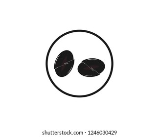 Coffee beans icon vector template 
