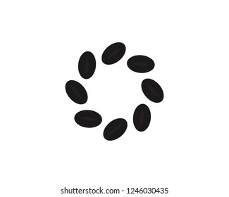 Coffee beans icon vector template 