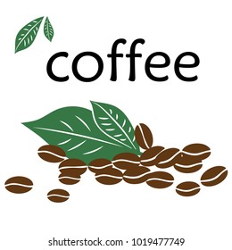 Coffee beans icon vectror illustration on background