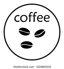Coffee beans icon vectror illustration on background
