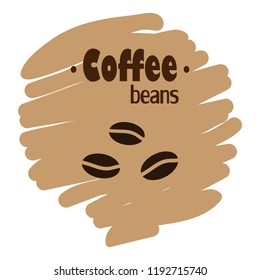Coffee beans icon vectror illustration on beige background.Eps10