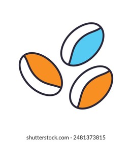 coffee beans icon with white background vector stock illustration
