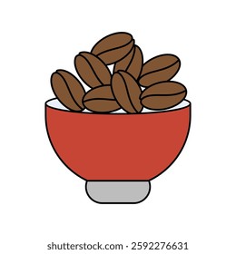 coffee beans icon with white background vector stock illustration
