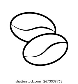  Icono de granos de café sobre fondo blanco