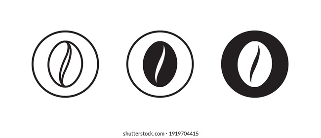 coffee beans icons button, vector, sign, symbol, logo, illustration, editable stroke, flat design style isolated on white linear pictogram
