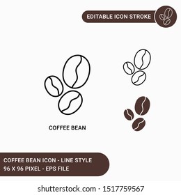 Coffee beans icons set vector illustration with icon line style. Editable stroke icon on isolated white background for web design, user interface,  and mobile application 