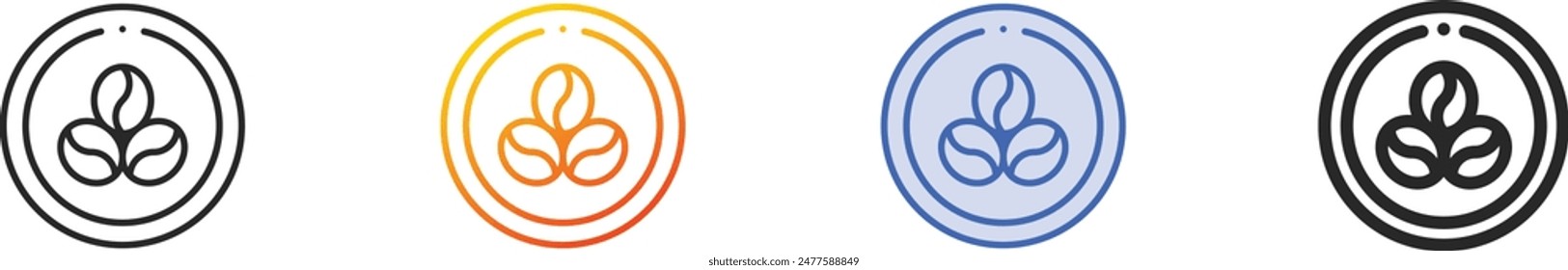 coffee beans icon.Thin Linear, Gradient, Blue Stroke and bold Style Design Isolated On White Background