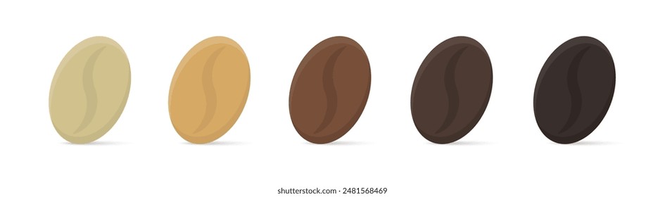 Granos de café. Ilustración de granos de café. Iconos vectoriales de grano de café. Café