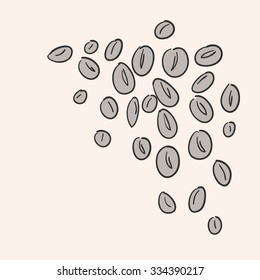 Coffee Beans Illustration - Brown roasted bean group illustration on beige background