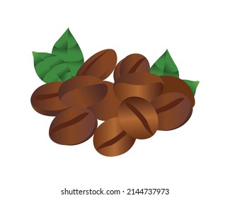 Coffee beans illustration in high resolution. Easy to separate and for many type of use.