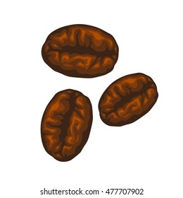 Coffee beans illustration isolated on a white background