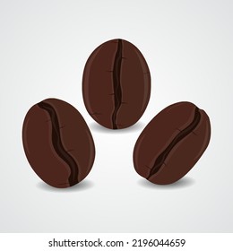 Coffee beans illustration on isolated background 