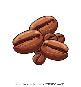 ilustración de granos de café con plantilla de fondo blanco