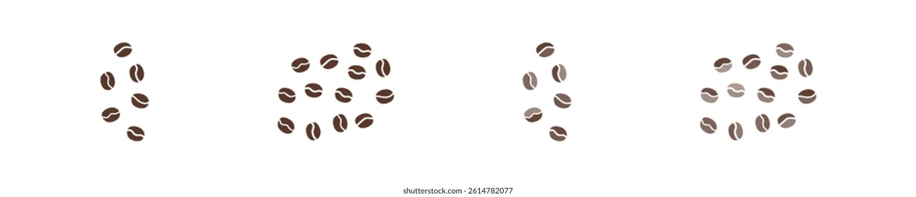Coffee Beans Illustration set. Simple bean coffee sign. Modern coffee beans icon in vector design