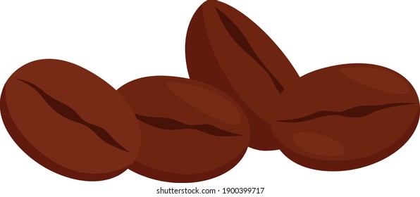 Kaffeebohnen, Illustration, Vektorgrafik auf weißem Hintergrund.