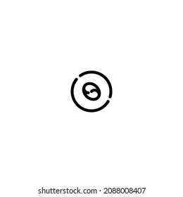 Coffee Beans incomplete line art icon template