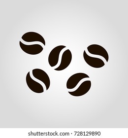 Coffee beans isolated flat vector icon