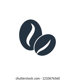 Coffee beans isolated icon on white background, 400 coffee set, logo and sign