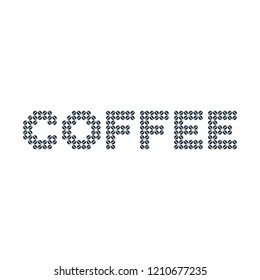 Coffee beans isolated icon on white background, 400 coffee set, company name, banner