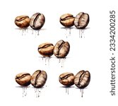 coffee beans isolated on white