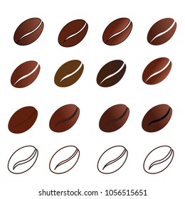 Coffee beans isolated on white background.