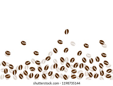 Coffee beans isolated on white background. Vector illustration