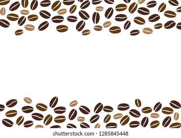 Coffee beans isolated on white background. Background with space for text writing.Vector illustration
