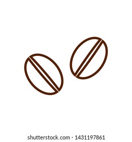 Coffee beans isolated on white background. Vector illustration.