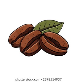 granos de café aislados en diseño vectorial de fondo blanco	