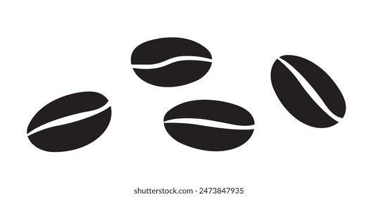 Coffee beans isolated on white background. Vector illustration